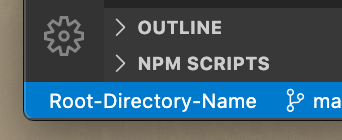 ${rootDirectoryName} - Status bar label