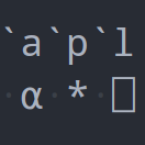 APL Backtick Symbols